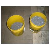 (2) Buckets Of Screws With Nylon Washers (2) Buckets Of Screws With Nylon Washers
