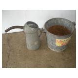 Galvanized Bucket & Oil Can