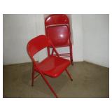 (4) Red Folding Chairs (4) Red Folding Chairs