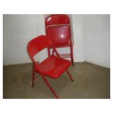 (4) Red Folding Chairs