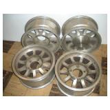 Set of 4 Aluminum Rims, 15x7, 5 inch Bolt Pattern