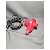 Raft inflator, plugs into car