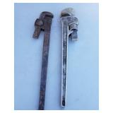 Pair of heavy duty, 24" pipe wrenches