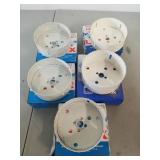 Set of five large hole saws