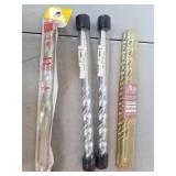 Assorted 12" masonry drill bits, seven total