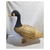 Wood, leaf, and cork duck, 25" tall