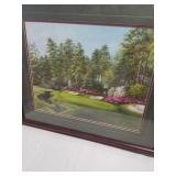 Framed and matted golf course photo