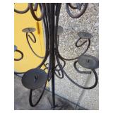 Wrought iron candelabra, holds six candles, 65"