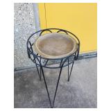 21" tall wrought iron stand with 9" clay bowl