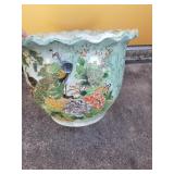 Handpainted planter, 9" diameter, 10