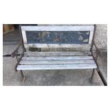 Vintages kids wooden and iron bench