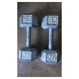 Pair of 25 lb dumbells