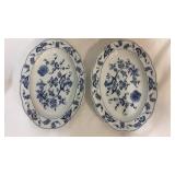 Pair of Blue Danube Serving Dishes