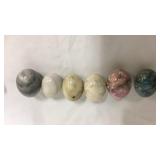 Lot of 6 marble eggs