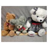 Set of two stuffed bears and stuffed koala