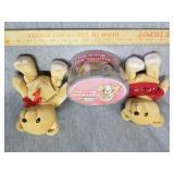 Pair of Cherished Teddies bean bag bears, with