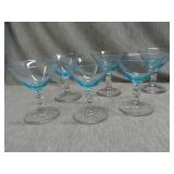 Set of 8 Aqua blue Sherbet glasses