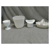 4 Assorted Milkglass pieces
