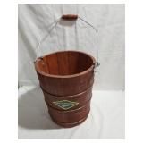 Cedar bucket with handle, 13