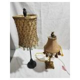 Pair of vintage lamps, 24" tall and 19" tall