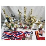 Collection of trophies (25) and medals (7)