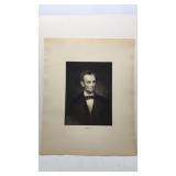 Engraving of a painting of Abraham Lincoln."