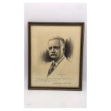 Framed Pencil sketch and signature of Charles