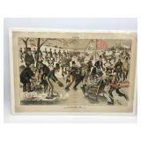 PUCK Magazine illustration.Measures 21" x 14"