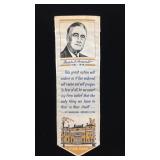 Franklin D. Roosevelt commemorative ribbon 7.5"