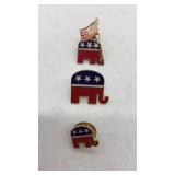 (3) Republican Party pins