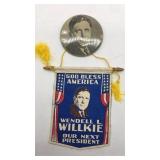 (2) Wendell Willkie political campaign items
