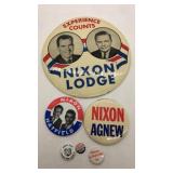 (6) Richard Nixon political campaign buttons .