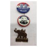 (3) Barry Goldwater - Political campaign buttons