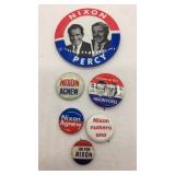(6) Richard Nixon political campaign buttons .
