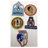 (5) Abraham Lincoln Pilgrimage collector patches.