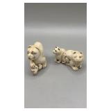 Set of NETSUKE Japanese hand carved cat