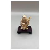 Vintage Japanese Netsuke carved Figurine . Stands