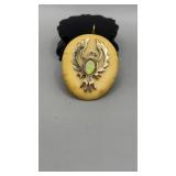 Stone pendant with Thunder Bird with Mother of