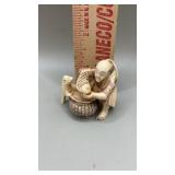 Vintage Japanese Netsuke carved Figurine . Stands