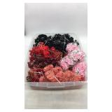 LARGE LOT - Fabric flowers of various types and