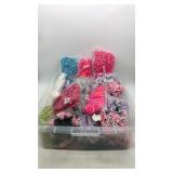 LARGE LOT - Fabric flowers of various colors and
