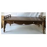 Antique wooden coffee table with drawer. 17"
