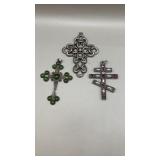 3 large Cross Pendants.