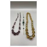 Yellow Apple Juice Bakelite Bead Necklace, with