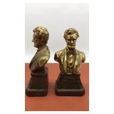 Set of Abraham Lincoln bronze book ends. 8" tall