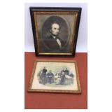 (2) Framed prints depicting Abraham Lincoln.