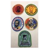(5) Abraham Lincoln Pilgrimage collector patches.