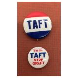 (2) William H. Taft political campaign buttons