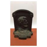 Abraham Lincoln profile in metal. 6" tall