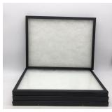 (4) Display cases with glass front. 16" x 12" x